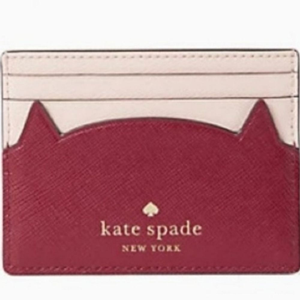 ♠️Kate Spade Meow Cat Slim Leather Cardholder - Picture 2 of 6